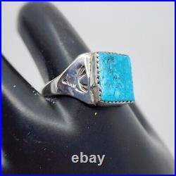 Pauline Nelson Navajo Amazing Sterling Silver Turquoise Mens Ring Size 13