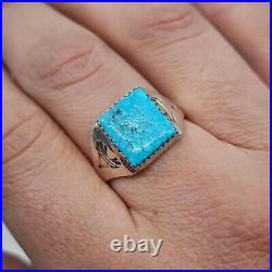 Pauline Nelson Navajo Amazing Sterling Silver Turquoise Mens Ring Size 13