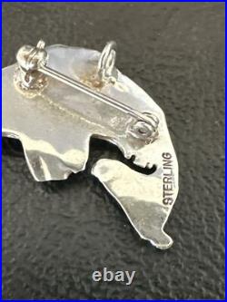 Pava Shell Navajo Sterling Silver Fish Old Pawn Pin Pendant 18153