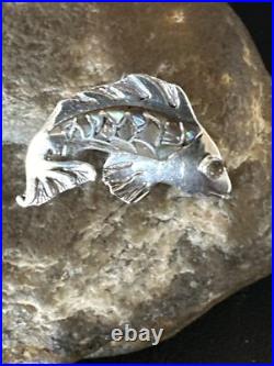 Pava Shell Navajo Sterling Silver Fish Old Pawn Pin Pendant 18153