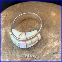 Pink Opal Indian Navajo Sterling Silver Band Inlay Ring Size 6 12403