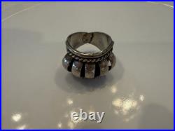 Pretty Vintage Native American Navajo PA sterling silver Cuff Bracelet Size 8