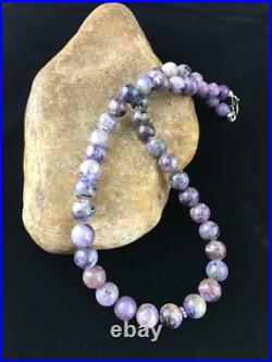 Purple Charoite Navajo Sterling Silver Necklace 20 1777