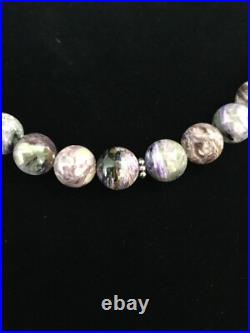 Purple Charoite Navajo Sterling Silver Necklace 20 1777
