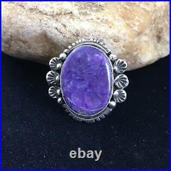 Purple Charoite Navajo Sterling Silver Ring Size 9 10109