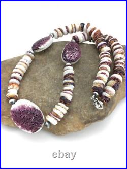 Purple Spiny Oyster Navajo Sterling Silver Necklace 21 04915 Purple Spiny Oyster Navajo Sterling Silver Necklace 21 04915