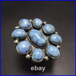 RANDALL ENDITO Navajo GOLDEN HILLS TURQUOISE CLUSTER Sterling Silver RING size 7