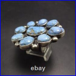 RANDALL ENDITO Navajo GOLDEN HILLS TURQUOISE CLUSTER Sterling Silver RING size 7