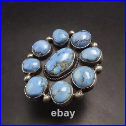 RANDALL ENDITO Navajo GOLDEN HILLS TURQUOISE CLUSTER Sterling Silver RING size 7