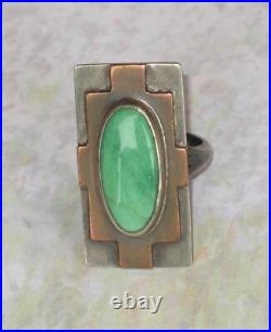 RING Sterling with Copper and Verascite.by AMELIA JOE-CHANDLER. Navajo Sz 7.5