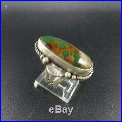 Randy Boyd NAVAJO Sterling Silver GREEN KINGS MANASSA TURQUOISE RING size 6.75