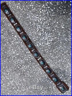 Rare 50s Lloyd Kiva Cherokee / Navajo Sterling Silver & Turquoise Concho Belt