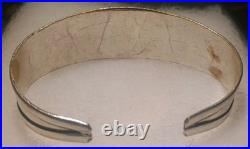 Rare Navajo Sterling Silver 6 Malachite Cabochon Silver Spiral Cuff Bracelet 25g