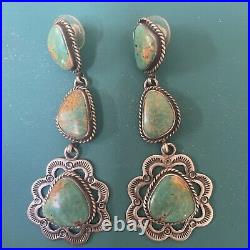 Ray Bennett Navajo Sterling Silver/ Turquoise Earrings