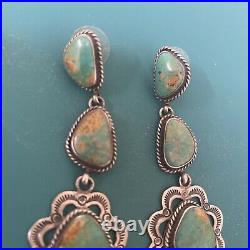 Ray Bennett Navajo Sterling Silver/ Turquoise Earrings