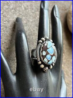 Ray Bennett Sterling Silver Golden Hill Turquoise Ring. Size 8.5. Navajo