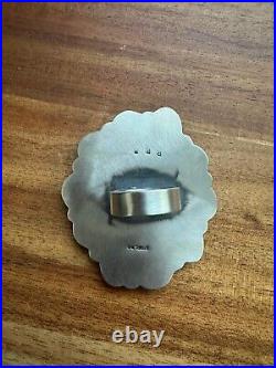 Reada begay navajo sterling silver Royston turquoise cluster ring adjustable