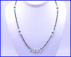 Real Blue Kingman Arizona Turquoise Freshwater Pearls & Sterling Silver Necklace