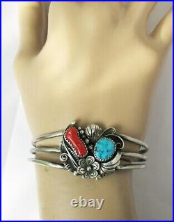 Richard Begay Navajo Sterling Cuff Bracelet, 6 1/2 Inches Wearable