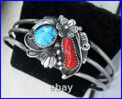 Richard Begay Navajo Sterling Cuff Bracelet, 6 1/2 Inches Wearable