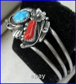 Richard Begay Navajo Sterling Cuff Bracelet, 6 1/2 Inches Wearable