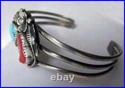 Richard Begay Navajo Sterling Cuff Bracelet, 6 1/2 Inches Wearable