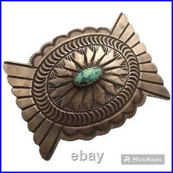 Richard Begay Navajo Sterling Silver Turquoise Butterfly Concho Belt Buckle