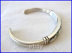 Rick Tolino Navajo Cuff Bracelet White Buffalo Opal Inlay Sterling Silver NWT