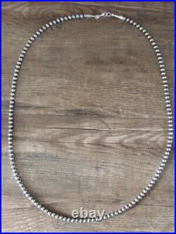 Round Navajo Pearl Sterling Silver Hand Strung 28 Necklace Jake