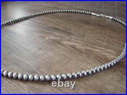 Round Navajo Pearl Sterling Silver Hand Strung 28 Necklace Jake