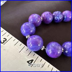 Royal Purple Stone Graduated Bead Navajo Sterling Silver Necklace 21 18076