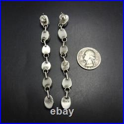 SHEILA TSO Navajo GOLDEN HILLS TURQUOISE Sterling Silver EARRINGS Dangle Pierced