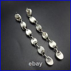 SHEILA TSO Navajo GOLDEN HILLS TURQUOISE Sterling Silver EARRINGS Dangle Pierced