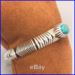 STERLING SILVER NATIVE AMERICAN STYLE CUFF BRACELET With STONE by Isaiah Ortiz