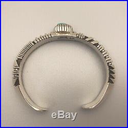 STERLING SILVER NATIVE AMERICAN STYLE CUFF BRACELET With STONE by Isaiah Ortiz