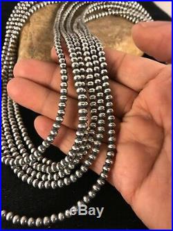 STUNNING NAVAJO PEARLS Sterling Silver Necklace 6 Strand Pendant 30 8525