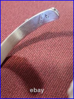 Samuel Yellowhorse Navajo Sterling Silver Green Soran Gold Stone Horse Bracelet