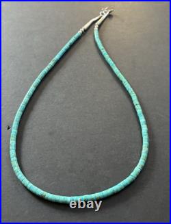 Santo Domingo 4mm Turquoise Heishi Sterling Necklace 19.5 Perfect4Pendants