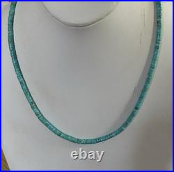 Santo Domingo 4mm Turquoise Heishi Sterling Necklace 19.5 Perfect4Pendants
