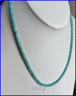 Santo Domingo 4mm Turquoise Heishi Sterling Necklace 19.5 Perfect4Pendants