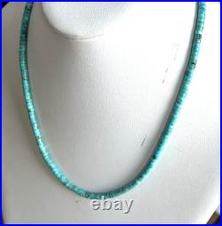 Santo Domingo 4mm Turquoise Heishi Sterling Necklace 19.5 Perfect4Pendants