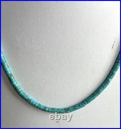 Santo Domingo 4mm Turquoise Heishi Sterling Necklace 19.5 Perfect4Pendants