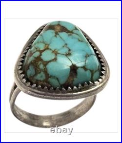 Scarce Vintage Navajo Kingman Red Web Turquoise Sterling Silver Ringsz8