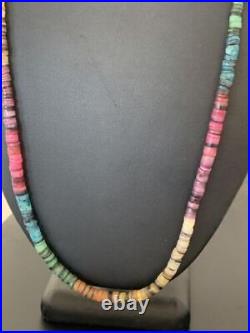 Shell Natural Navajo Sterling Silver Multicolor Necklace 24 00801