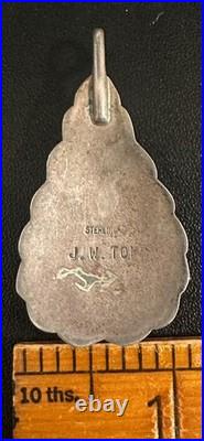 Signed Navajo Native American Sterling Silver Turquoise Pendant