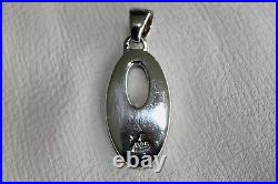 Signed Navajo Sterling Silver Multi Stone Inlay Pendant