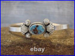 Small Native American Sterling Silver & Sonoran Turquoise Bracelet