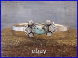 Small Native American Sterling Silver & Sonoran Turquoise Bracelet