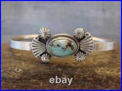 Small Native American Sterling Silver & Sonoran Turquoise Bracelet