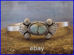 Small Native American Sterling Silver & Sonoran Turquoise Bracelet